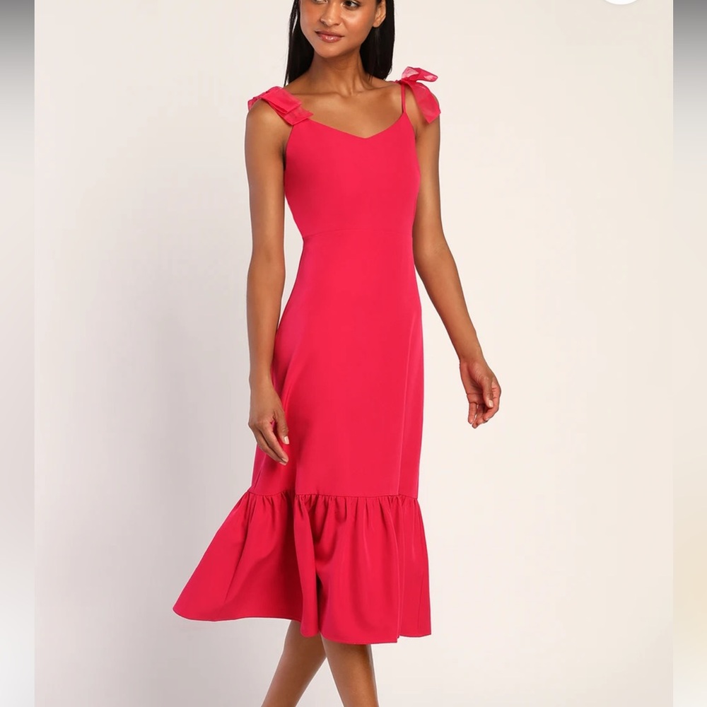 Hot pink bow dress